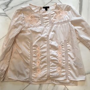 J crew pink floral accent top